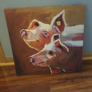 18x18" piggy picture